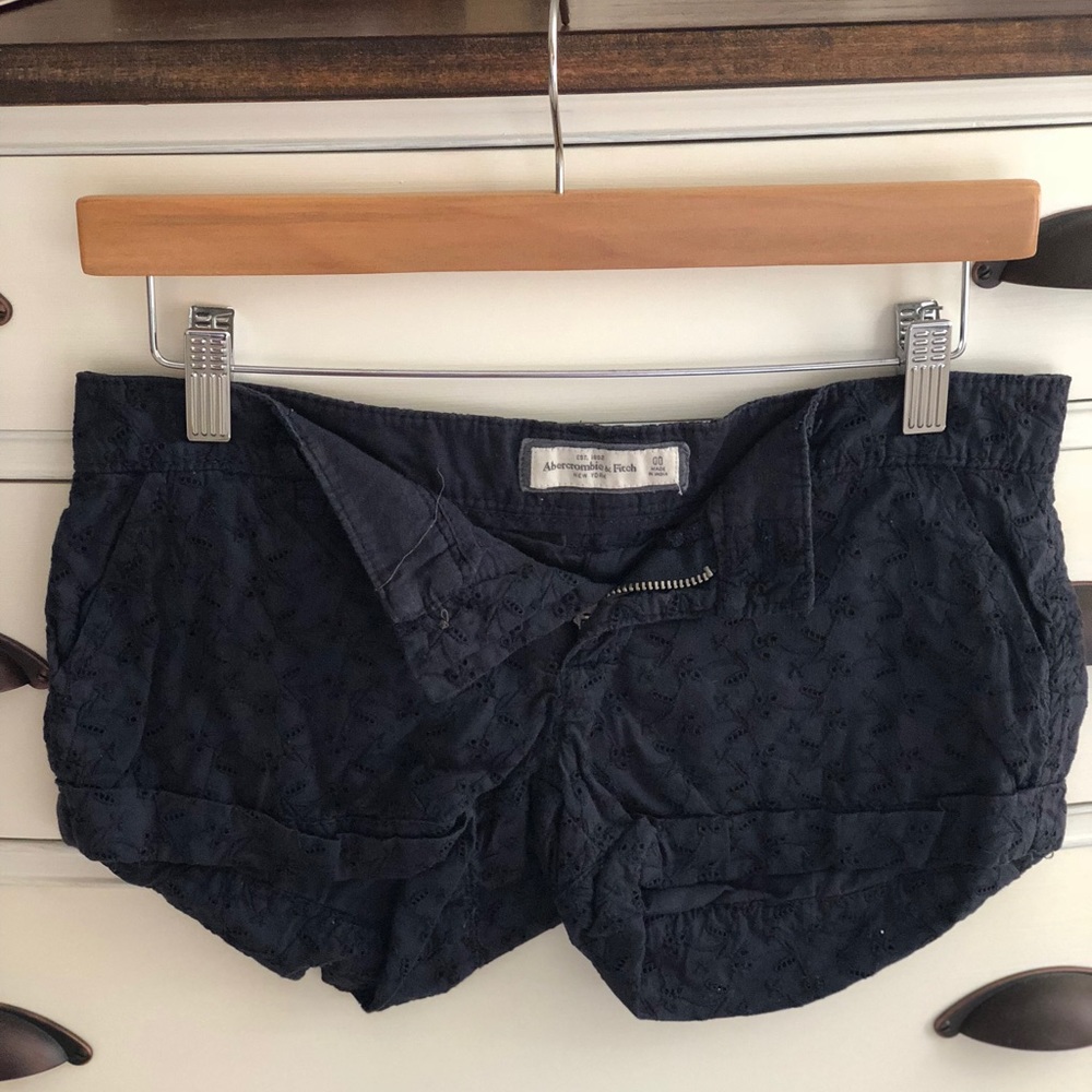 Abercrombie & Fitch Navy Eyelet Shorts